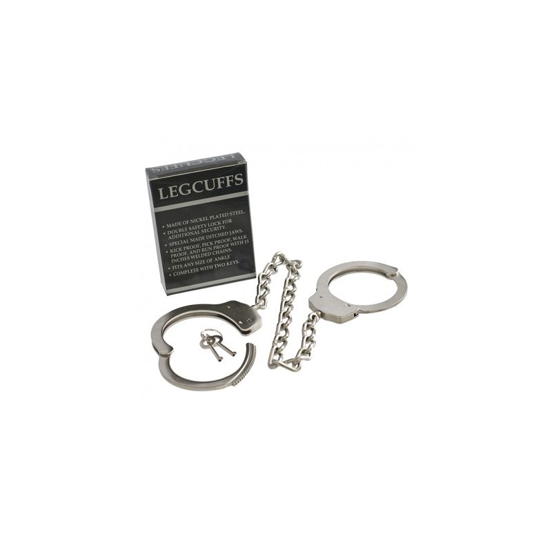 SI IGNITE Legcuffs with chain, Nickel Plated Steel, 41 cm (16 in) - TOYS