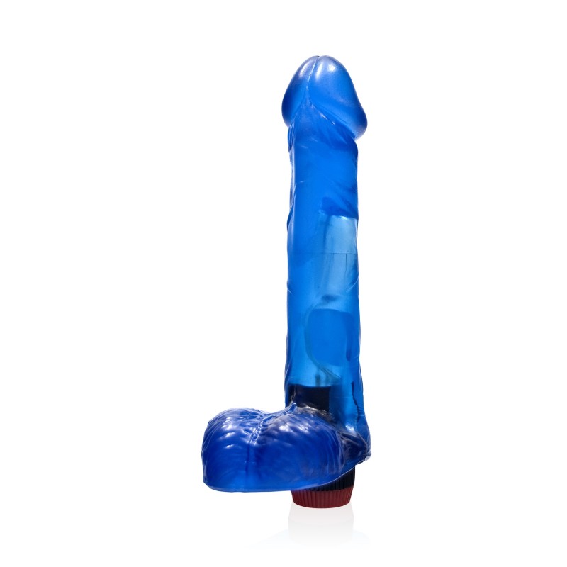 SI IGNITE Cock with Balls and Vibration, 20 cm (8 in), Blue - TOYS