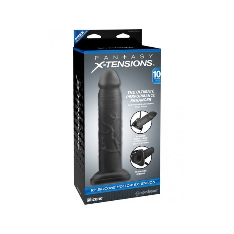 Fantasy X-Tensions, Silicone Hollow Extension, 25.5 cm (10"), Black - TOYS